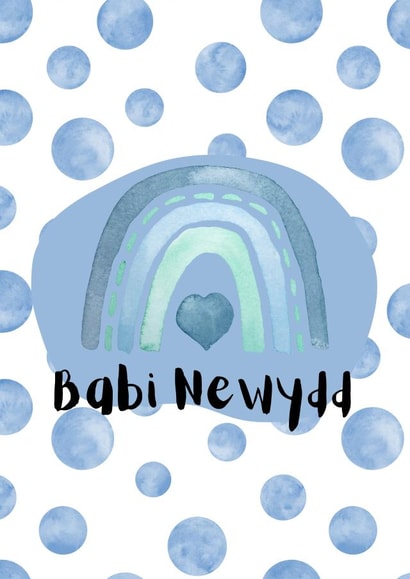 Cute New Baby Card - Welsh Card - Cymraeg created by Haf Cards