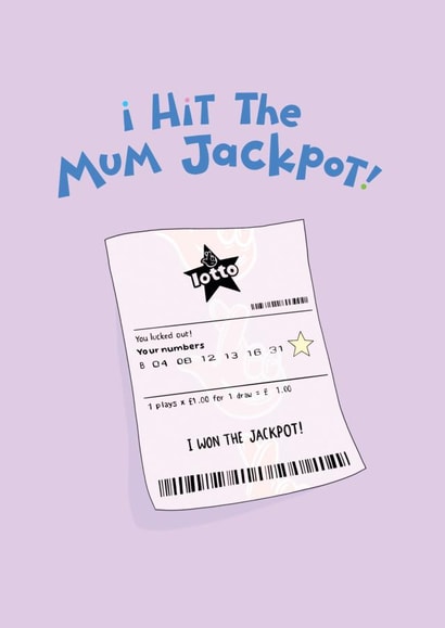 Cute Mothers Day Card - Jackpot Lottery Ticket created by Cor Blimey!