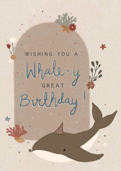 Happy Birthday Card - Sea Life - Wishing you a Whale-y Great Birthday! created by Emilie Rose Designs