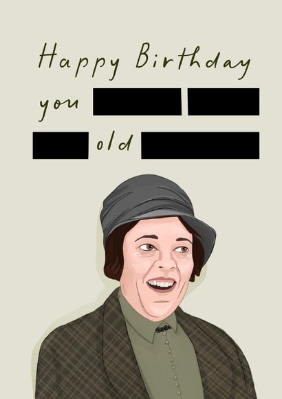 Funny Birthday Card - Olivia Colman Wicked Little Letters - Redacted Swearing! created by Running with Scissors