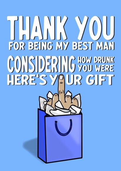 Thank you - Best Man - Middle Finger Gift Bag created by fyou cards