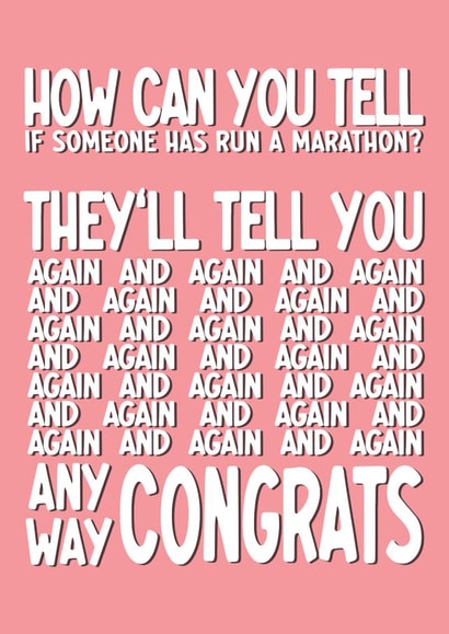 Marathon - Congratulations - Funny and Rude created by fyou cards