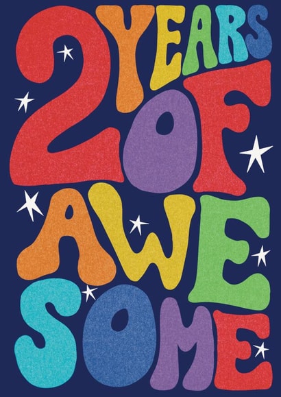 Fun 2nd Birthday Card - 2 Years of Being Awesome created by Rebecca McConnachie