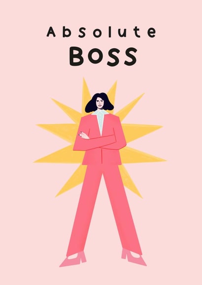 Fun Illustrated New Job Card - Absolute Boss Card - Girl Power Card created by Stilus 