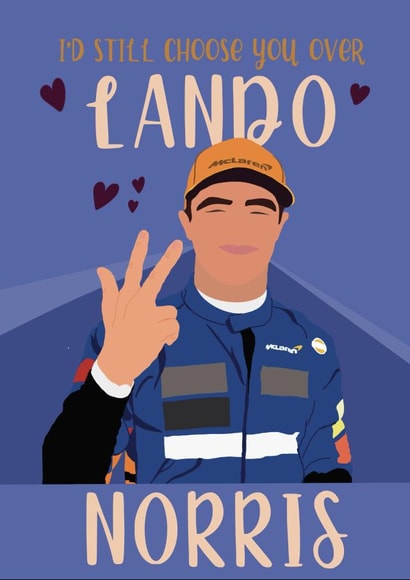 Cute Anniversary Card - F1 - Lando Norris created by Mollie & Jo Designs