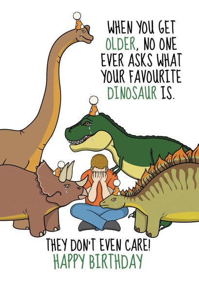 Funny Birthday Card - For Him - Favourite Dinosaur created by @Cupsie's Creations