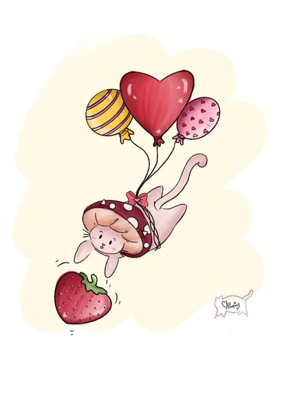 A strawberries love created by Marie Pawpins