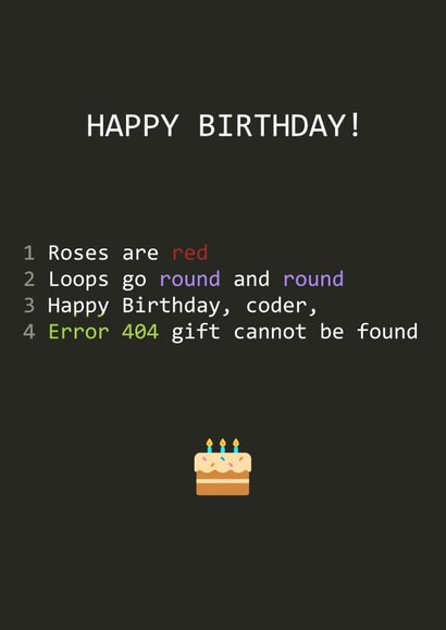 Happy birthday developer card! created by iammatthewbirch