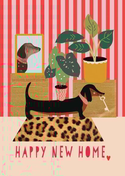 Cute New Home Card - Sausage Dog created by SARAH WRIGHTSON DESIGN