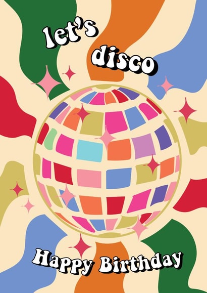 Illustrated Happy Birthday Card - Disco Queen created by @Laura Lonsdale Designs