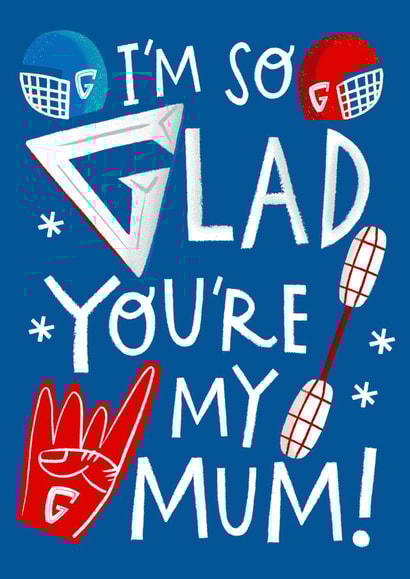 Cute Mother's Day Card - Gladiators - I'm So Glad You're My Mum created by @AimeeStevens.Design