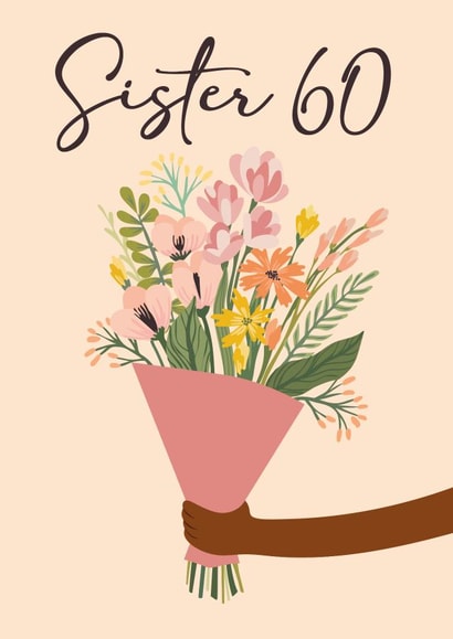 Pretty 60th Birthday Card - for Sister created by Quinton cards