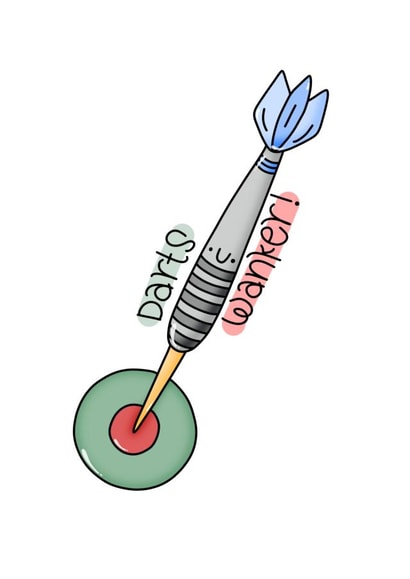 Cute card for darts fan - Darts Wanker created by OkayDoodle