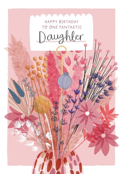 Traditional Birthday Card - Fantastic Daughter created by Two For Joy Illustration