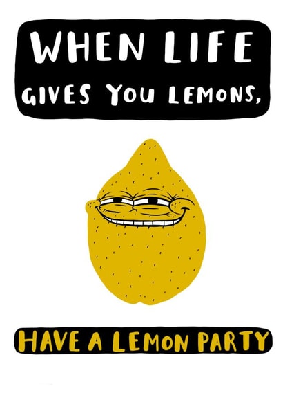 Funny Thinking of you Card - When Life Gives You Lemons created by Jimmy Doodle