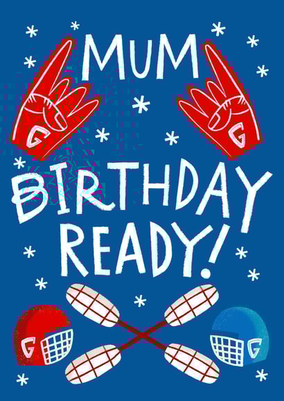 Gladiators TV show Birthday card - Mum Birthday Ready! created by @AimeeStevens.Design