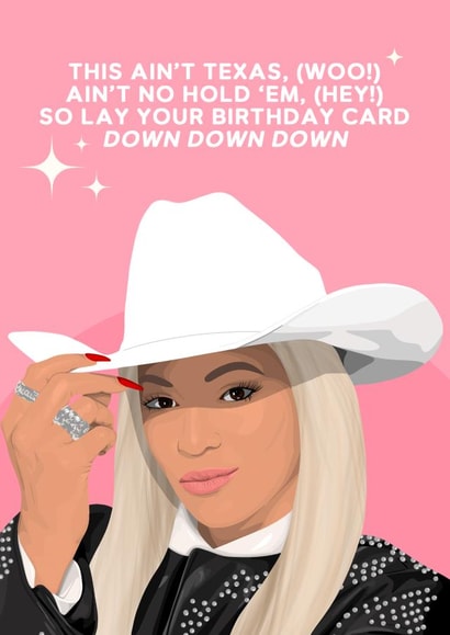 Beyonce Birthday Card - Texas Hold 'Em created by Pink + Pip