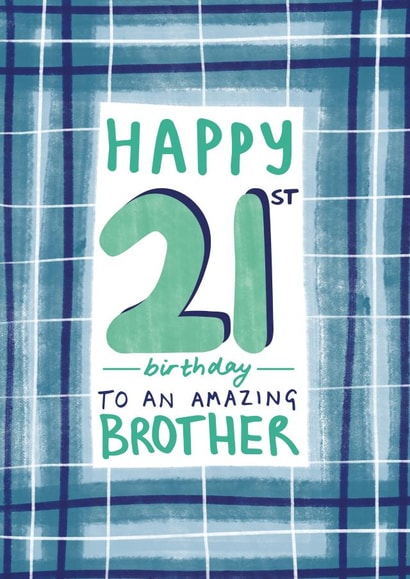 Classic 21st Birthday card - for Brother created by Juniper and Rose Studio