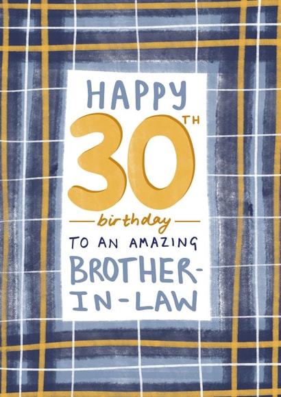 Classic 30th Birthday card - for Brother-in-law created by Juniper and Rose Studio