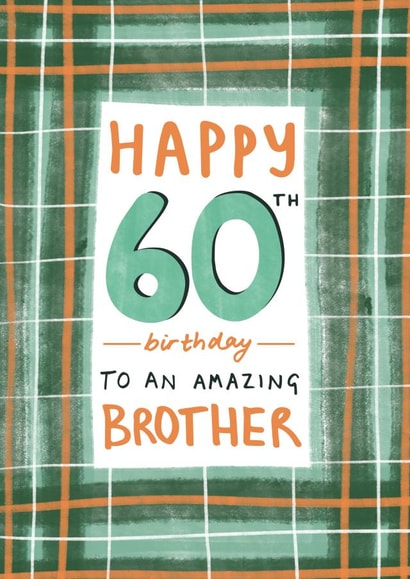 Classic 60th Birthday card - for Brother created by Juniper and Rose Studio