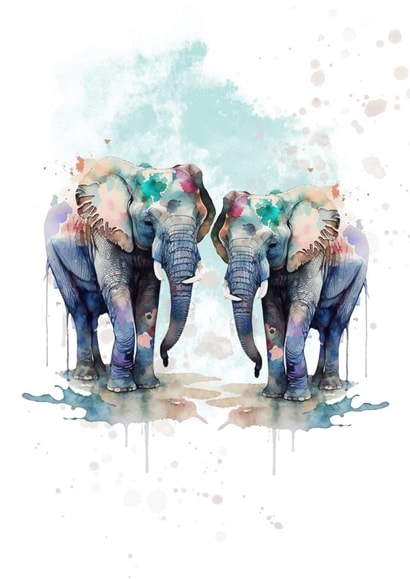 Cute elephants, blank card for own message created by Unique Greeting Cards, Gifts & Stickers