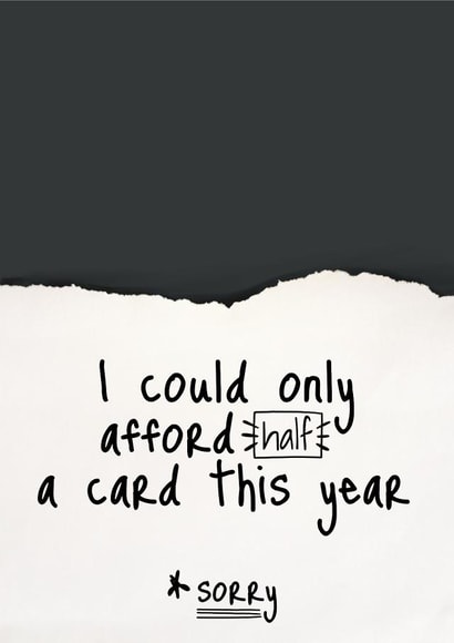 Funny Birthday Card - Cost of Living - Half Card created by Sian Moore Illustration