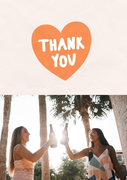 Cute Thank You Photo Card - Thank You Heart created by @hollielonglanddesigns