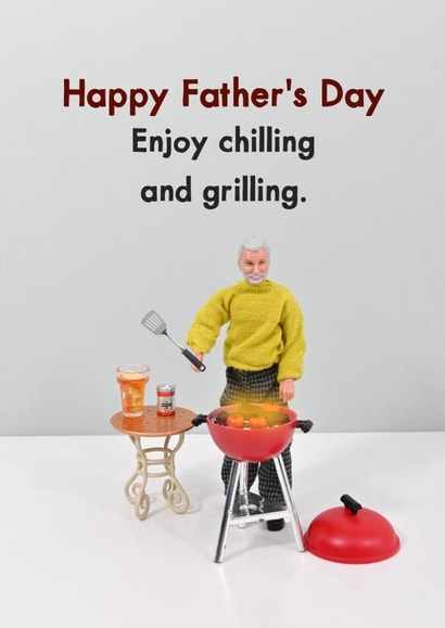 BBQ Dad Father's Day Card - Chilling & Grilling created by Bold & Bright Cards