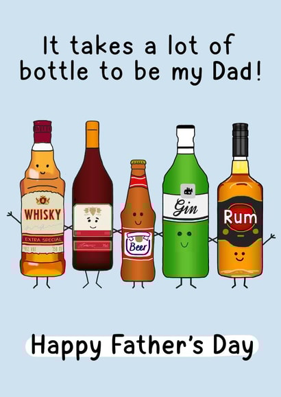 Funny Father's Day Card - Booze - Lot of Bottle created by Of Life & Lemons Ltd.