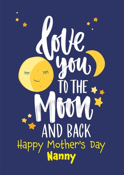 Happy Mother's Day Card - Love you to the Moon and Back - Nanny created by Geordies Love Gin