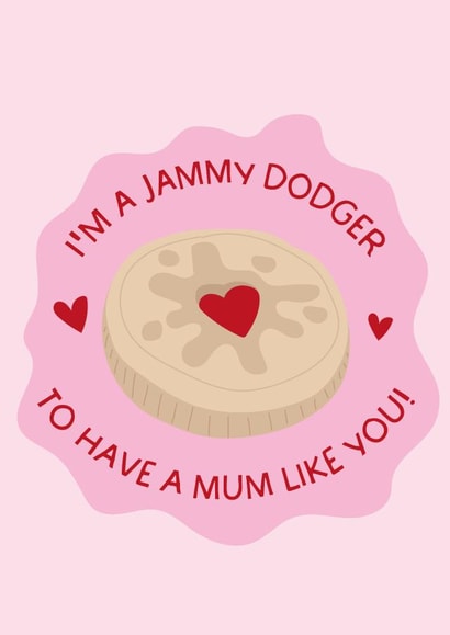 Cute Mothers Day Card - Jammy Dodger created by Puns and Needles