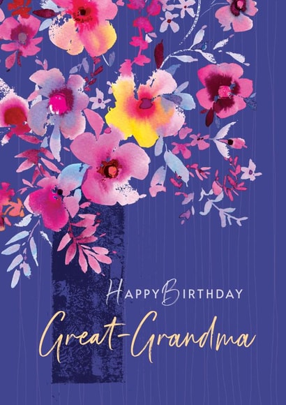 Pretty Floral Birthday Card - Great Grandma created by Rebecca Prinn