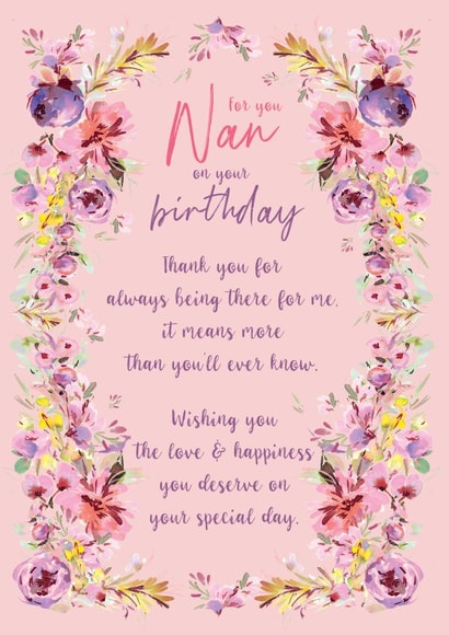 Pretty Floral Frame Birthday Card - for Nan created by Rebecca Prinn