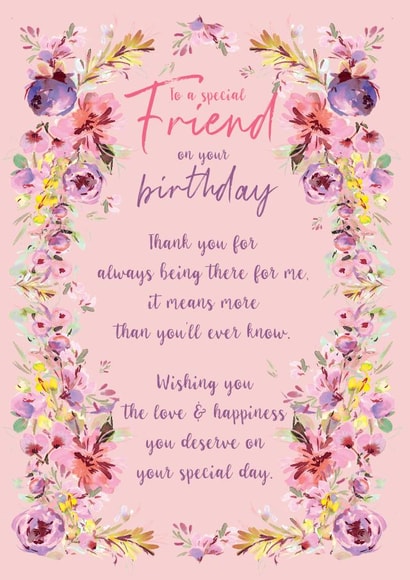 Pretty Floral Birthday Card - for Special Friend created by Rebecca Prinn