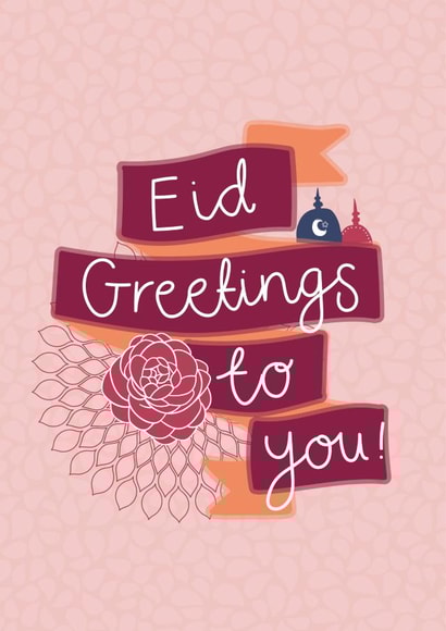 Eid Greetings to You - Pretty Eid Card created by Two For Joy Illustration