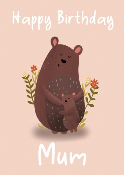 Cute Birthday Card - Mamma Bear Illustration - for Mum created by Hayley Warhurst Design