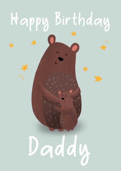 Cute birthday card - Daddy Bear - for Dad created by Hayley Warhurst Design