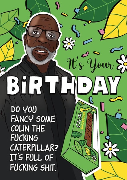 Colin the shiterpillar created by Gobble Goblin Cards