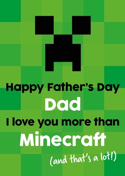 Funny Minecraft Father's Day Card - From Son - Gaming created by Tiger Feet Creations