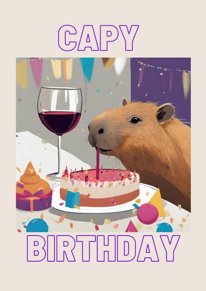 Capybara Birthday Card - Capy Birthday created by Hannah's Designs