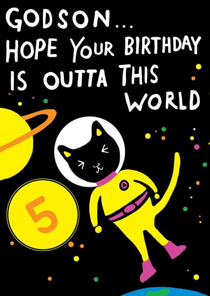 Cute Birthday Card - for a 5 Year Old - Godson created by Earlybird
