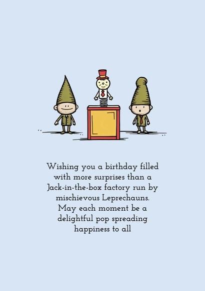 Leprechaun Jack-in-the-box Factory - Happy Birthday created by Chunky Pixel