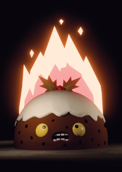 Cute Christmas card – Christmas Pudding created by Simon Whittaker
