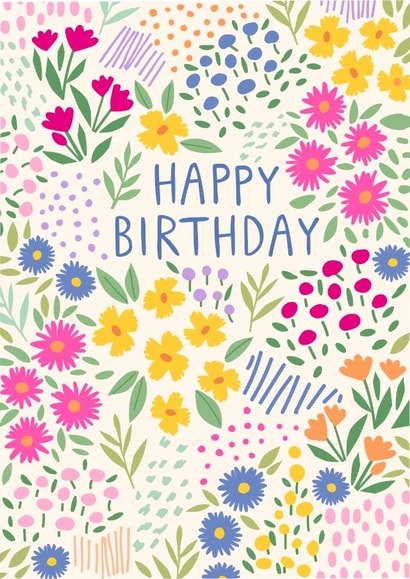 Pretty Happy Birthday Card - For Her - Floral created by Pablo and Pickle Studio