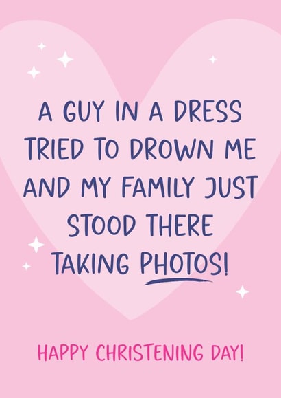 Funny Christening Card - for Baby - Christening Day - Baptism created by Tiger Feet Creations