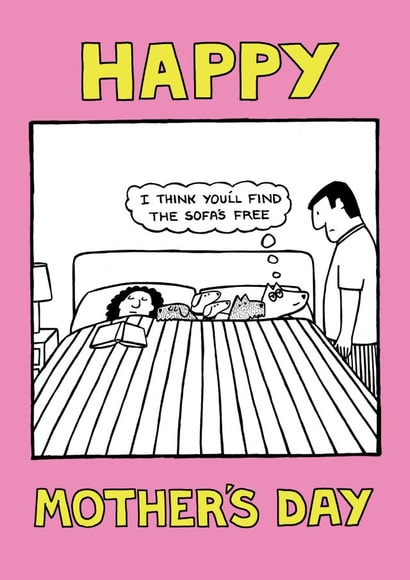 Funny Mother's Day card - Dog Mum - Comic created by Off The Leash Cartoons by Rupert Fawcett