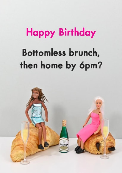Funny Birthday Card - For Her - Bottomless Brunch created by Bold & Bright Cards