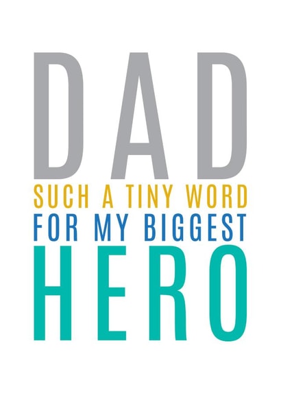 Heartfelt Father's Day card - Biggest Hero created by Megan Claire