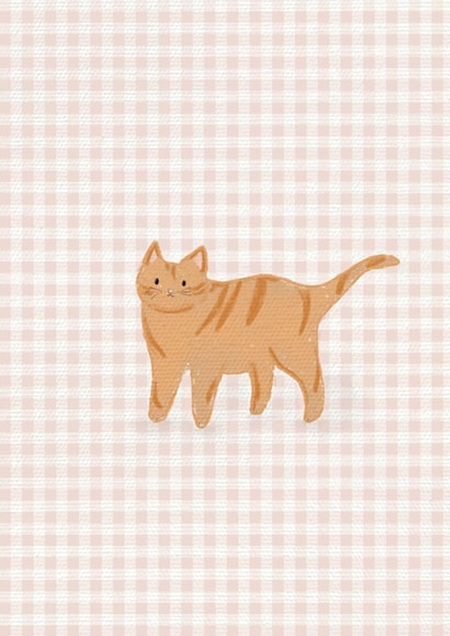 Cute Ginger Cat Card - Pink Birthday Card - Cat Lovers created by Courtney B.