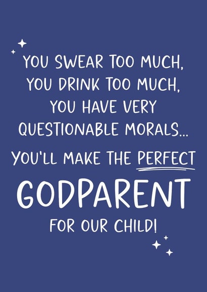 Funny Godparent Card - Will You Be My Godparent - Humour created by Tiger Feet Creations
